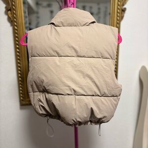 Women's Tan Puffer Vest